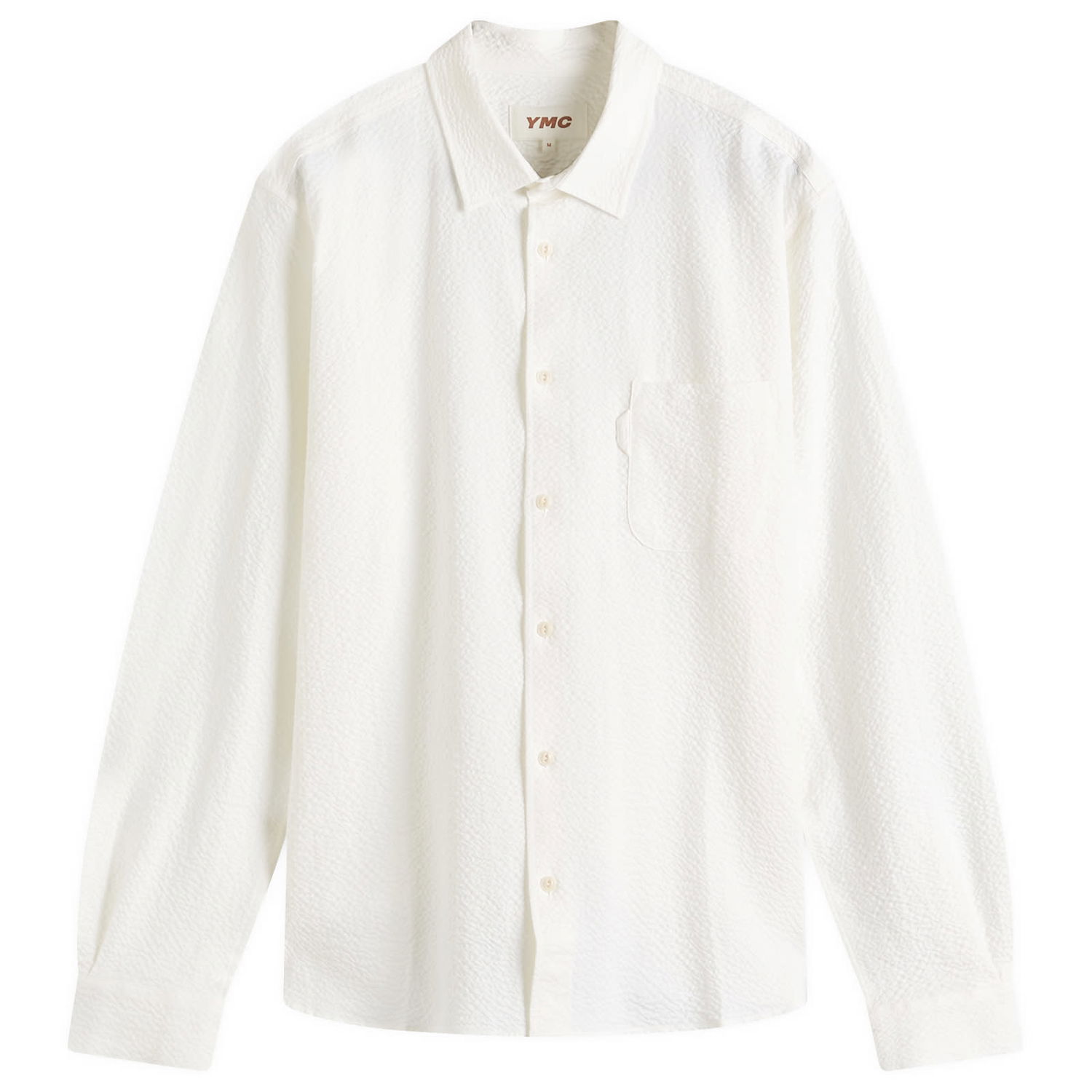 Риза YMC Curtis Seersucker Shirt, Size Large Бяло | P2AZI-10, 1