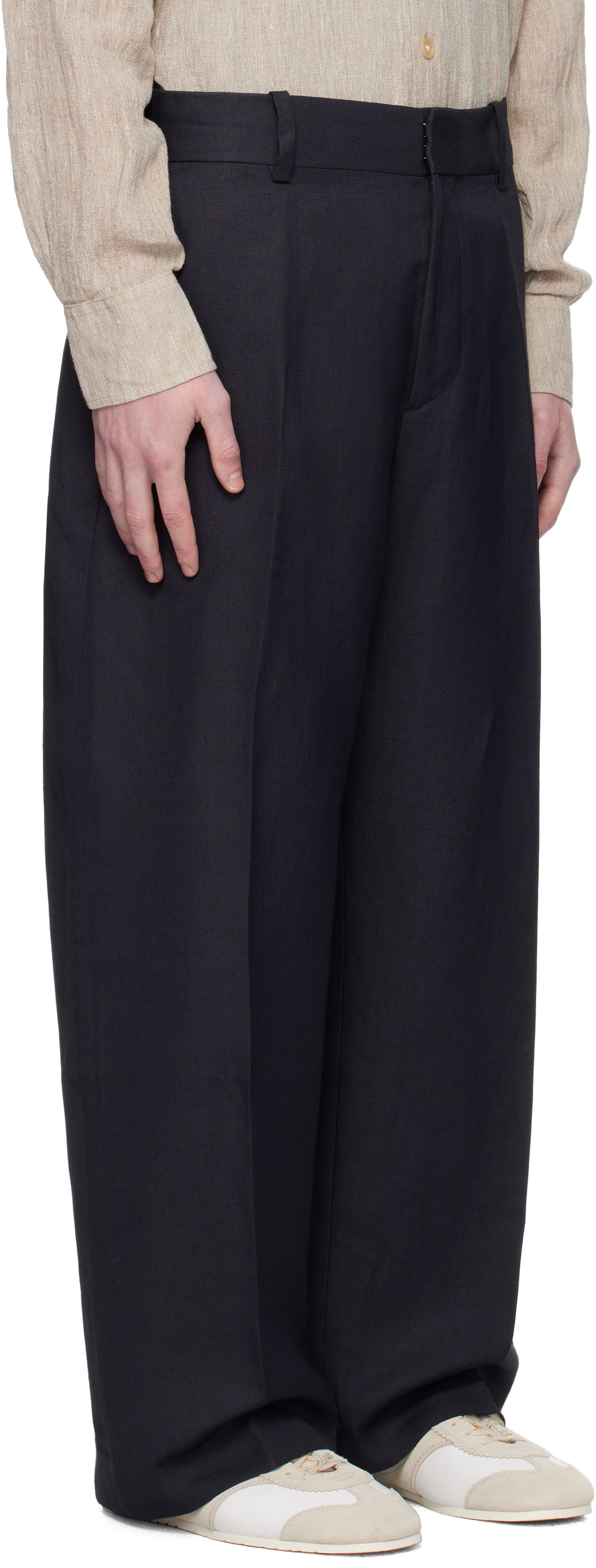 Панталони Studio Nicholson Studio Nicholson Fume Wide-Leg Trousers Тъмно синьо | FUME SNM - 1377, 1
