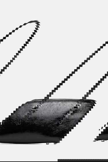 Дамска чанта Coach Leather Swing Zip Bag Черно | CAO34, 0