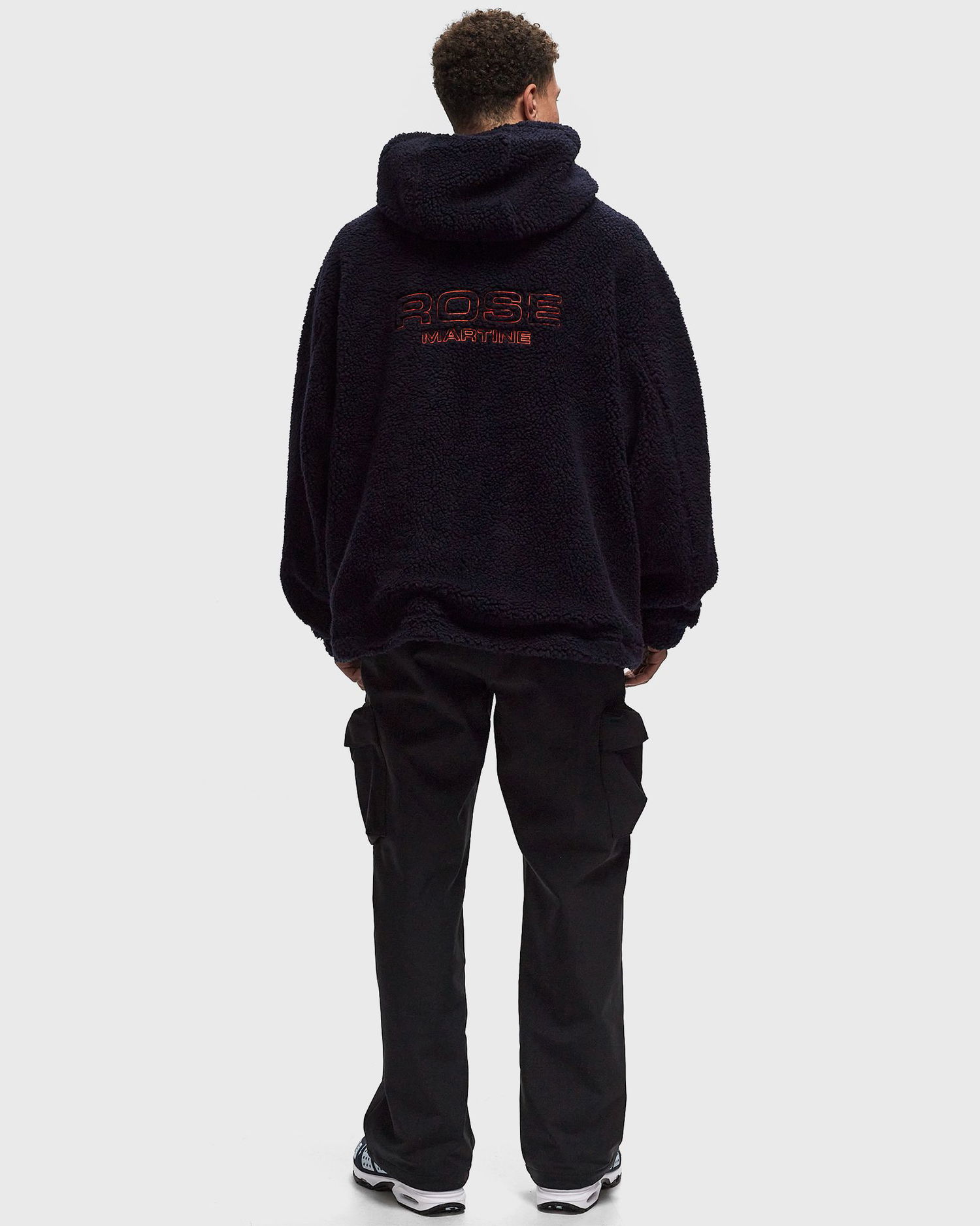 Суитчър Martine Rose Oversized Fleece Hoodie Тъмно синьо | 706JT04504-BLU, 1