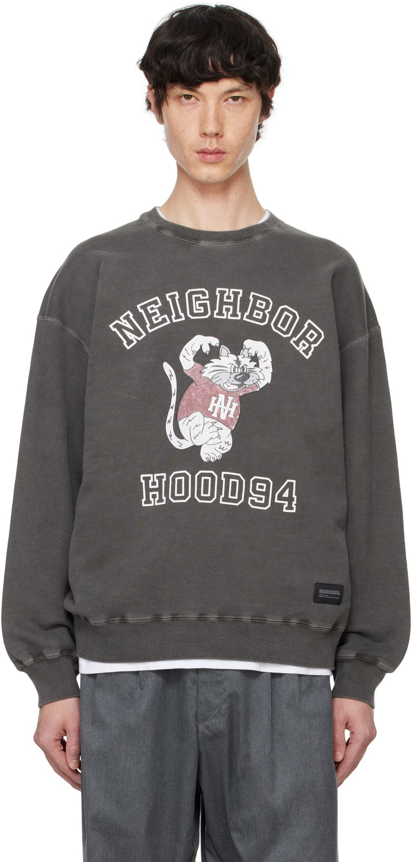 Суитчър Neighborhood Sweatshirt Pigment-Dyed Черно | 242UNNH-CSM01