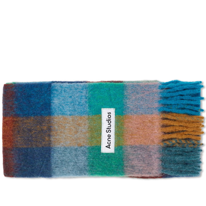 Шал Acne Studios Vally Check Scarf Синьо | CA0084-DL4