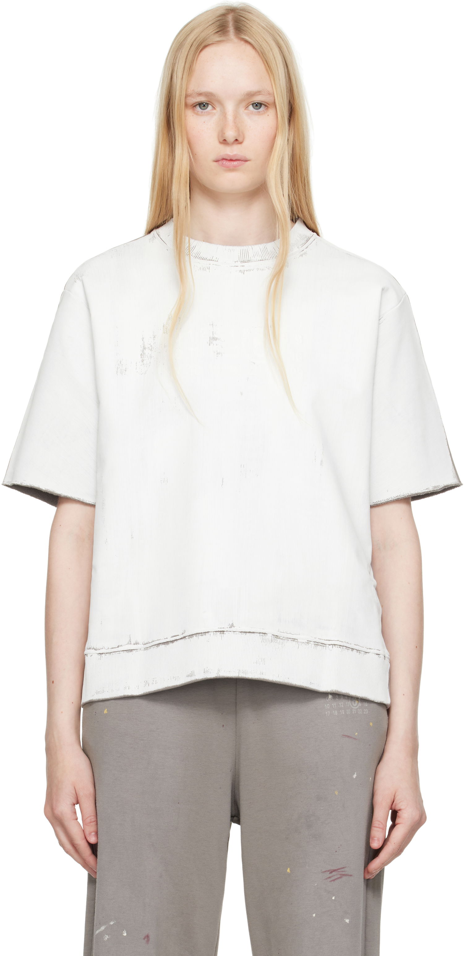Тениска Maison Margiela MM6 Maison Margiela Light Sweatshirt Бяло | S62GU0137 M25013, 0