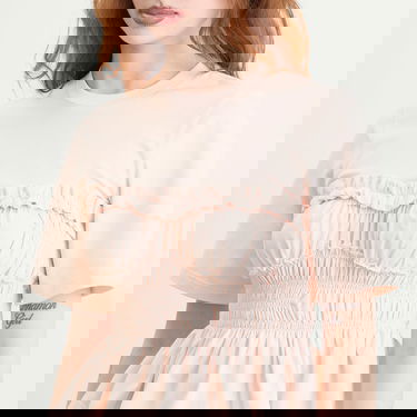 Тениска Cecilie Bahnsen Vilde Ruffled Smocked Peplum T-Shirt Розово | 425RTW19001, 5