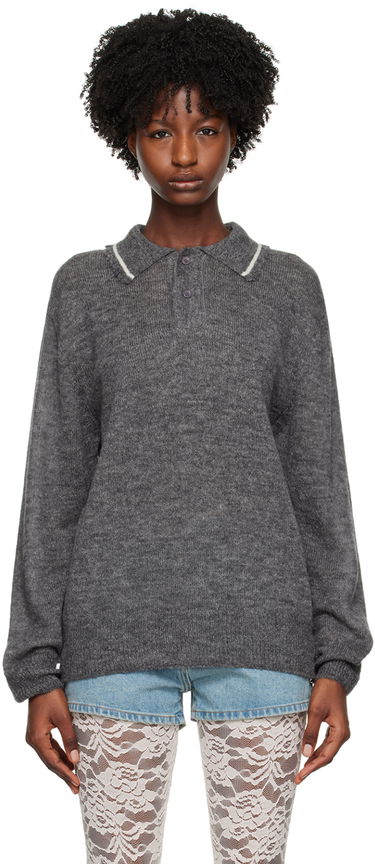 Пуловер We11done Frayed Polo Sweater Сиво | WD-KT1-23-665-U-GY, 0