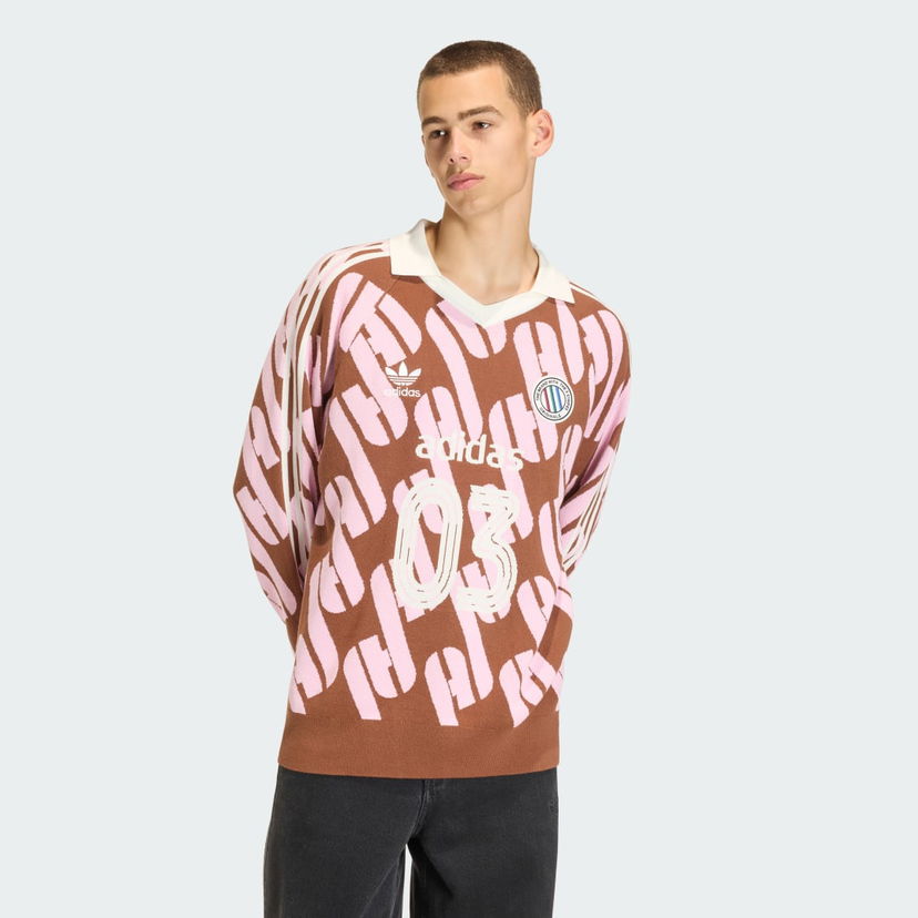 Фланелка adidas Performance Adicolor Blokecore Knit Jersey Кафяво | KQ5084