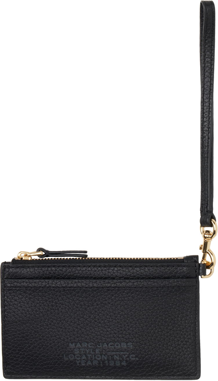 Портфейл Marc Jacobs Marc Jacobs Leather Top Zip Wristlet Wallet Черно | S125L01RE22, 0