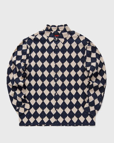 Риза Pleasures Pleasures Diamond Button-Down Long-Sleeve Shirt, XL Синьо | P24W012-NAVY, 0