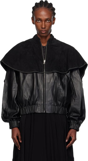 Яке бомбър JW Anderson JW Anderson Oversized Collar Leather Bomber Jacket Черно | LJ0057-LT0122, 0