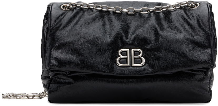 Дамска чанта Balenciaga Black Monaco Medium Chain Bag Черно | 765945 2AASA