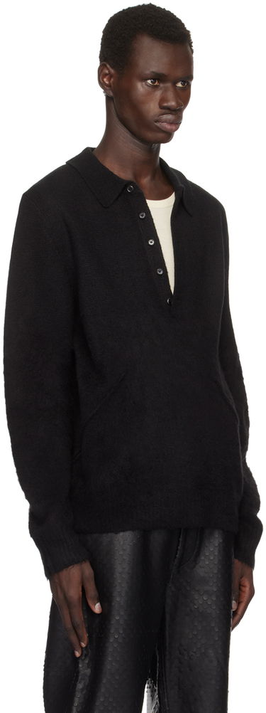 Пуловер Helmut Lang Helmut Lang Brushed Polo Черно | O06HM796, 3
