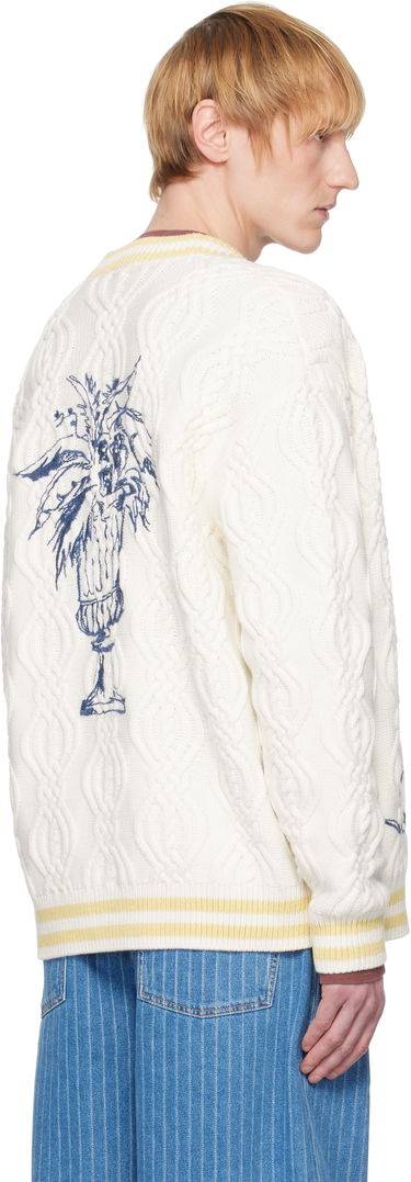 Пуловер Drôle de Monsieur Drôle De Monsieur Médicis Knit Cardigan Бяло | G-CA142-WO023-CM, 2