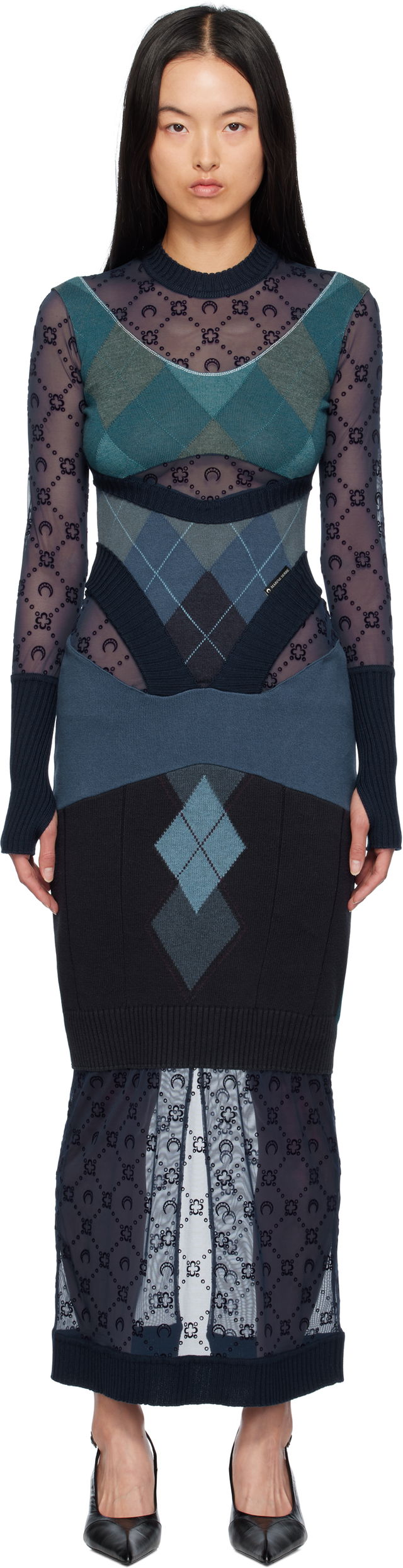 Argyle Knit Midi Dress