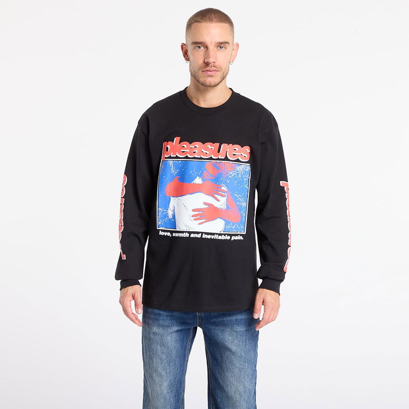 Тениска Pleasures Pleasures Embrace Long Sleeve T-shirt Черно | P25F078- BLACK