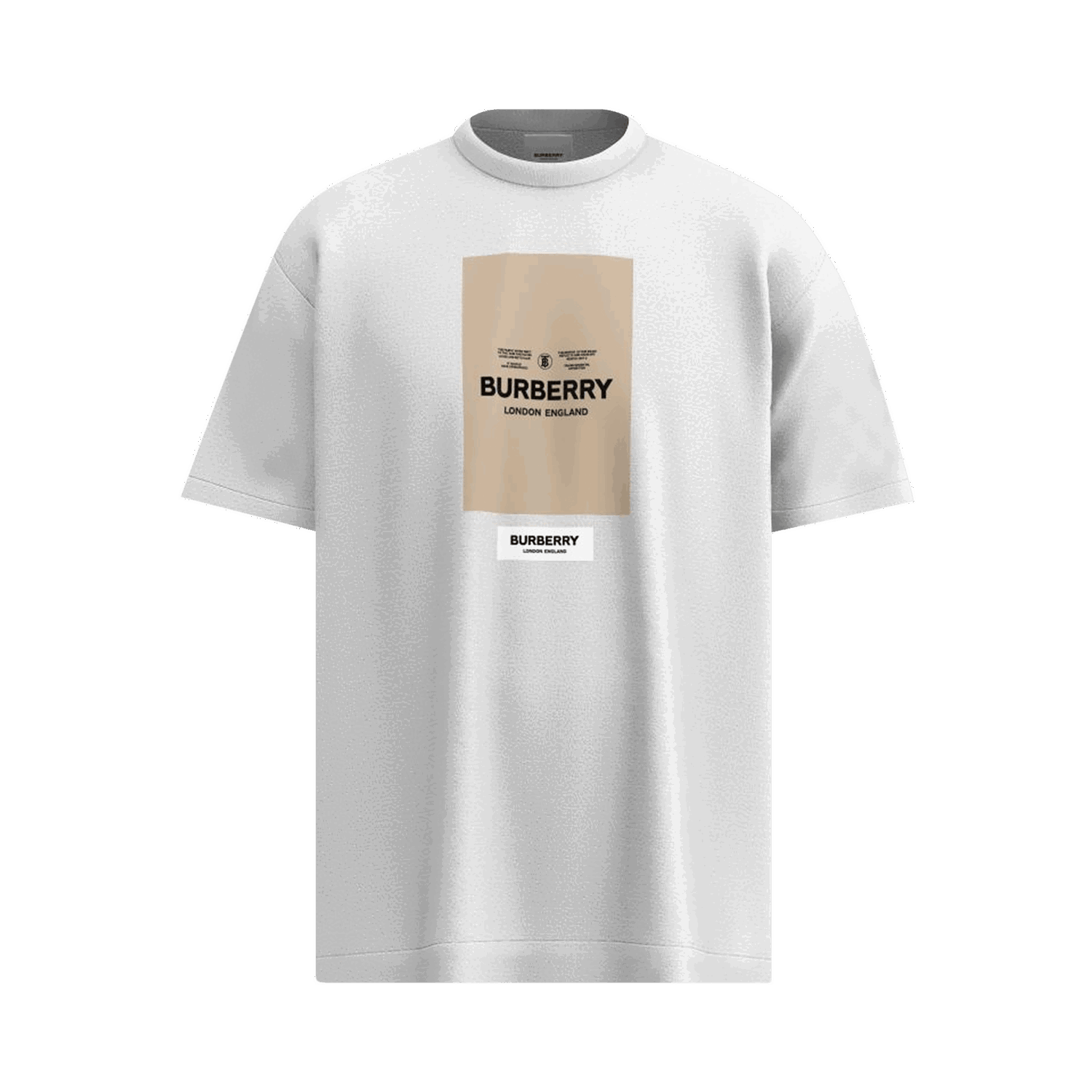 Тениска Burberry Label Appliqué Cotton Oversized T-Shirt Сиво | 8057529, 0