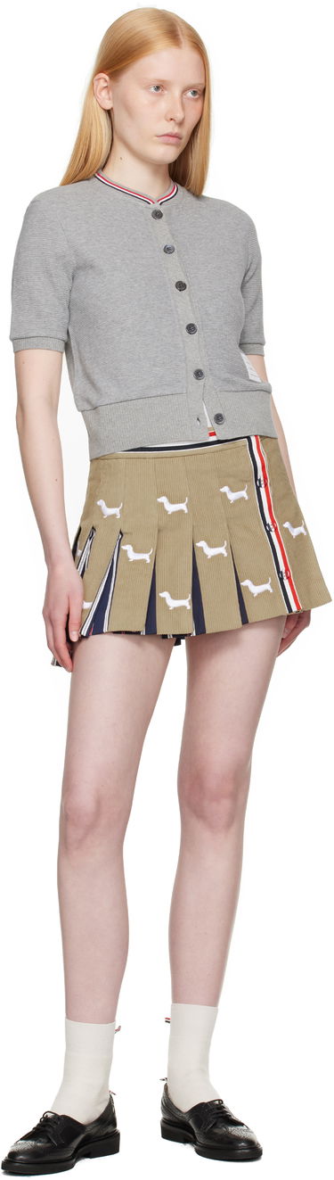 Пуловер Thom Browne Thom Browne Cotton Waffle Short Sleeve Cardigan Сиво | FJT390A-J0216, 3