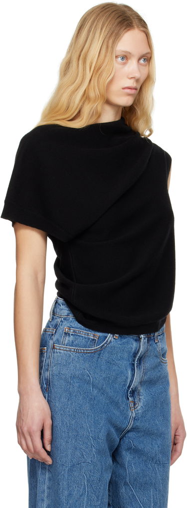 Пуловер Róhe Róhe Deconstructed Knitted T-Shirt Бяло | 415-23-337, 4