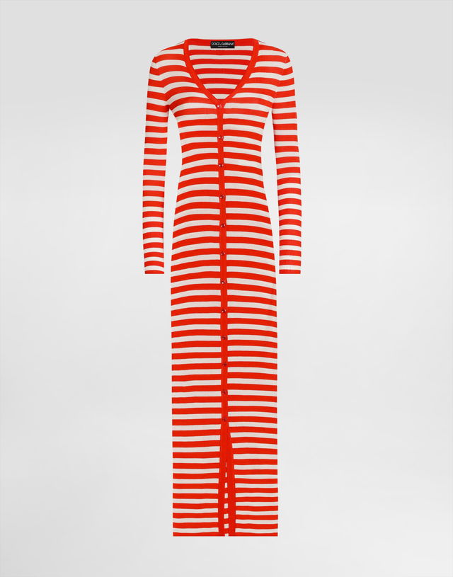 Dolce & Gabbana Striped Viscose Knit Cardigan
