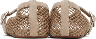 Кецове и обувки Alaïa ALAÏA Fishnet Ballerina Flats Кафяво | AA3A029TK061, 4