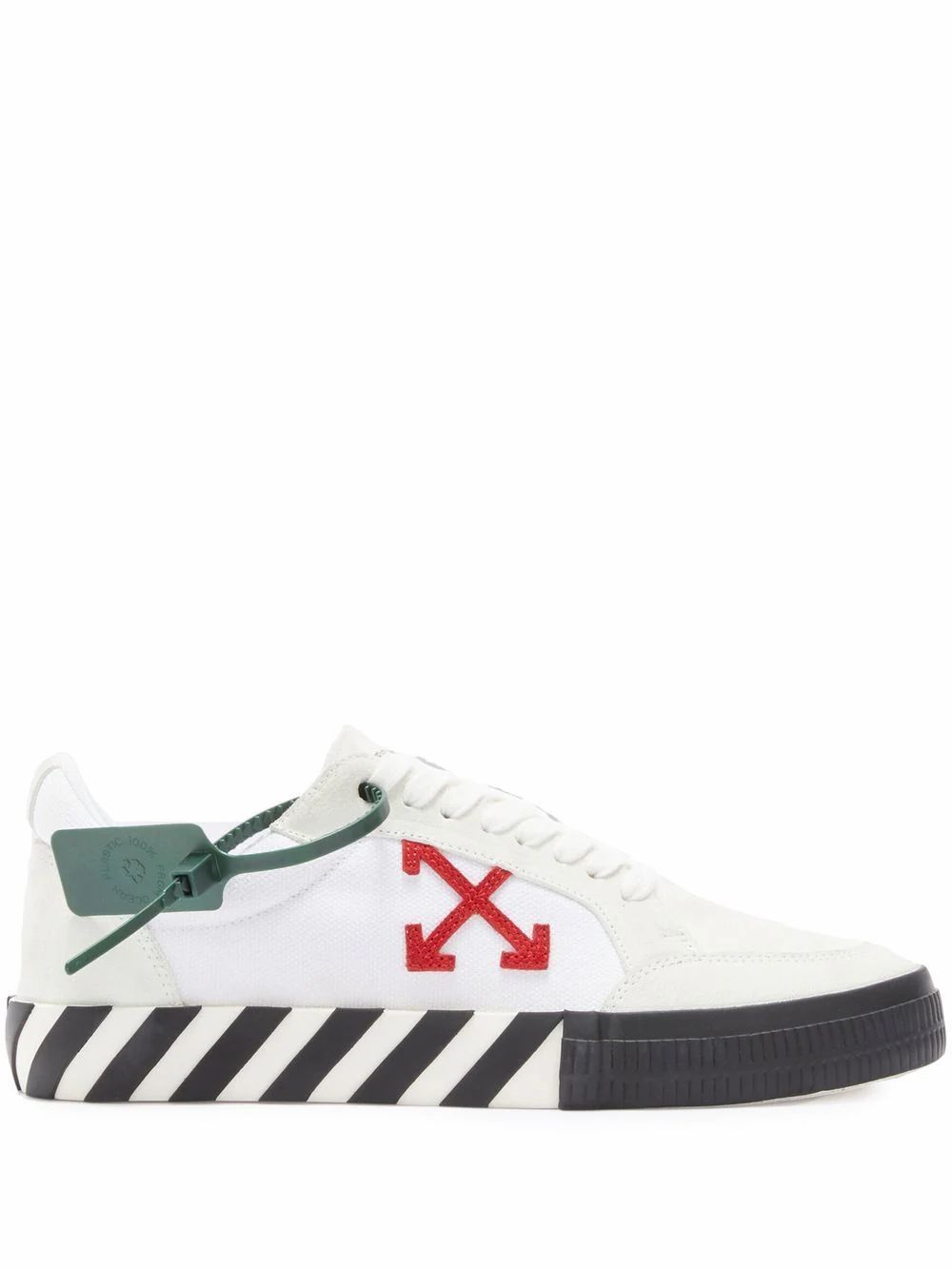 Кецове и обувки Off-White Low Vulcanized SS22 "White Red Black" Бяло | OMIA085S22LEA0010125, 0