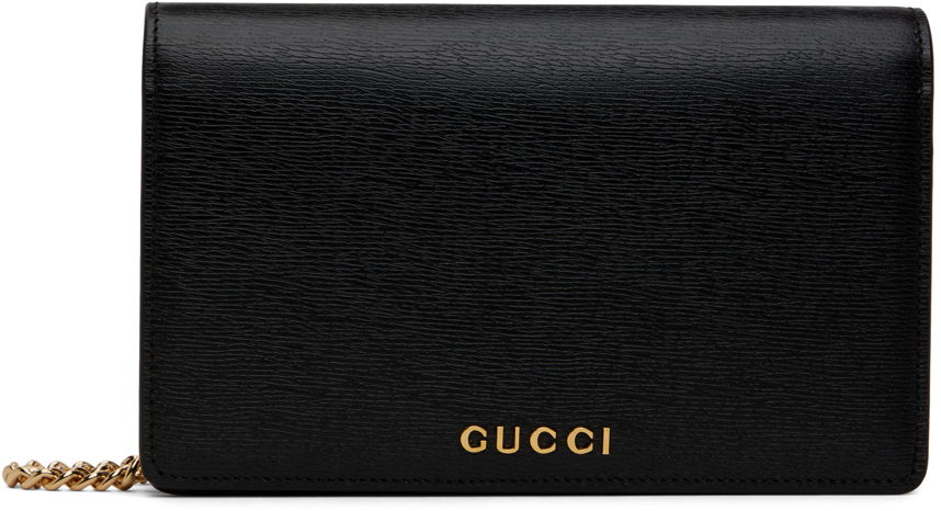 Дамска чанта Gucci Chain Wallet Script Bag Черно | 772643 0OP0N, 0