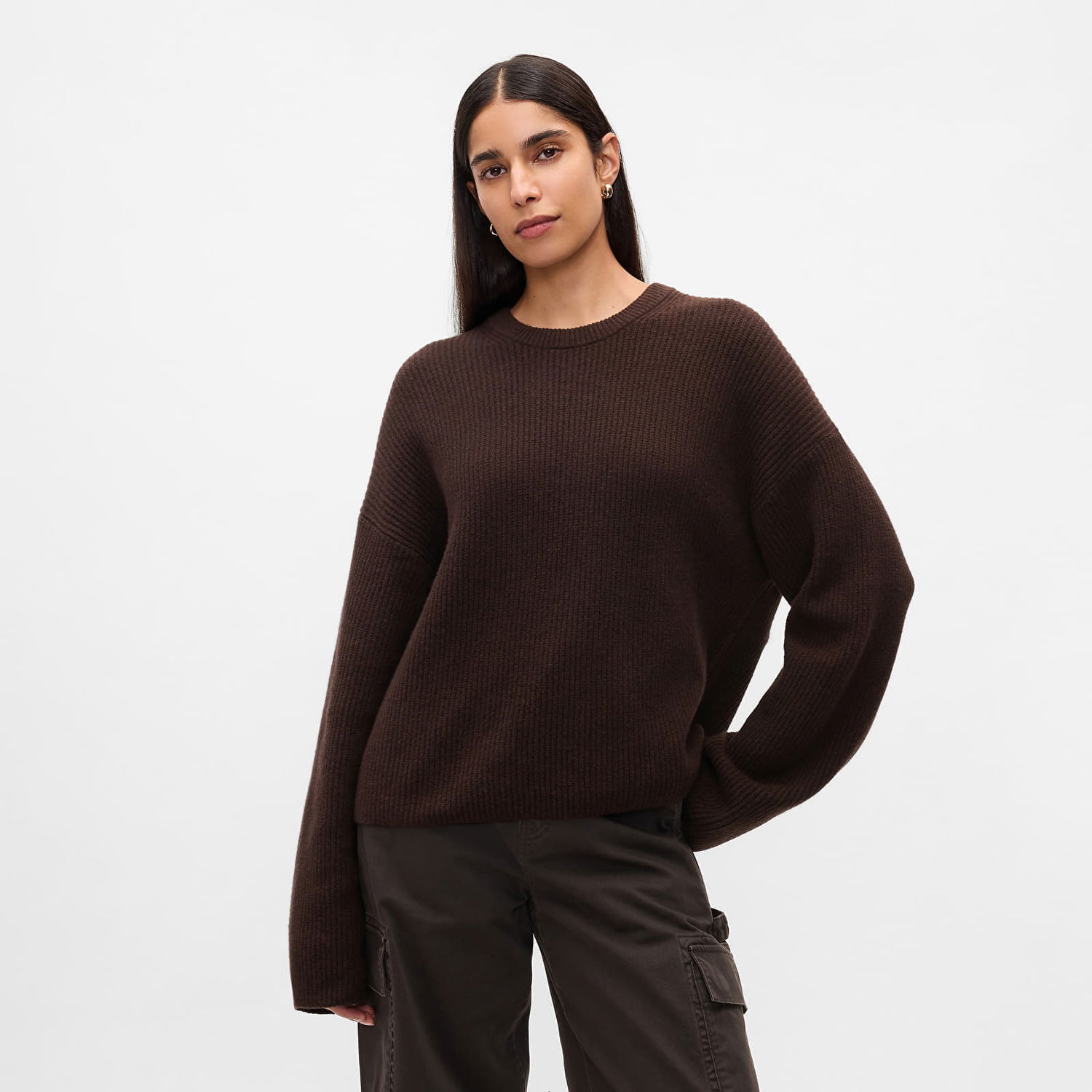 Пуловер GAP Sweater Cashsoft Crew Pullover Terra Brown S Черно | 483763-01, 0
