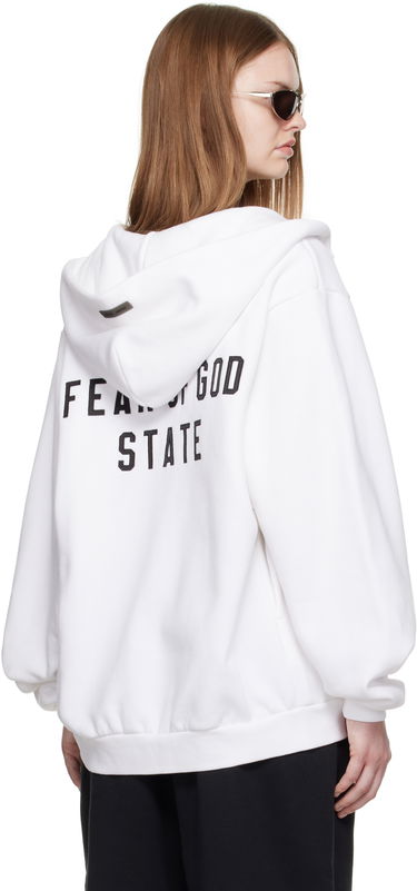 Суитчър Fear of God ESSENTIALS 90s Fleece Zip-Up Hoodie Бяло | 192SP257444FW, 2