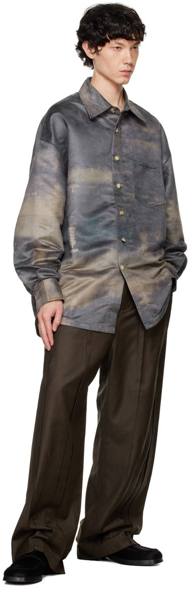 Риза Feng Chen Wang Feng Chen Wang Printed Faux-Chamois Shirt Сиво | FUF18SR01, 3
