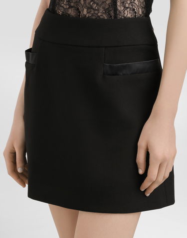Пола Dolce & Gabbana Dolce & Gabbana Double Crepe Basque Skirt Черно | F4C4PTFU2L8N0000, 3