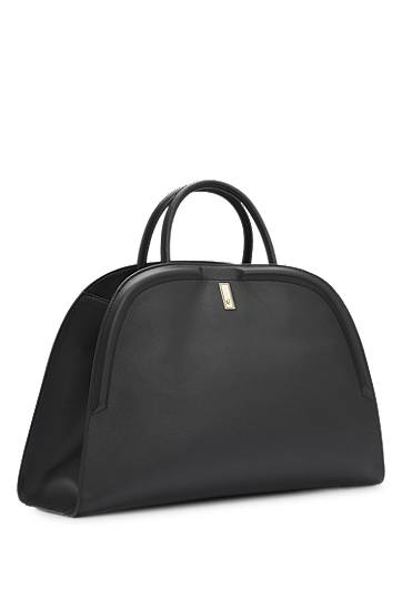 Дамска чанта BOSS Ariell Grained Leather Tote Bag with Detachable Strap Черно | 50547740, 1