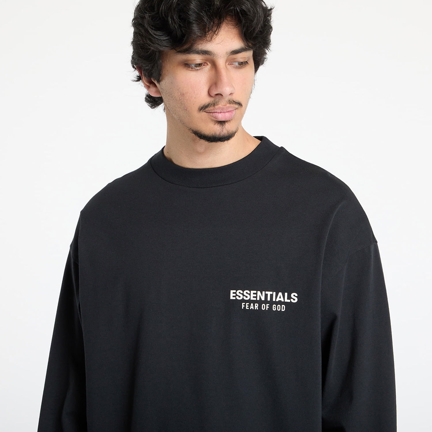 Пуловер Fear of God Fear of God Essentials Classic Fit Long Sleeve T-Shirt Черно | 125AS254200F-861, 1