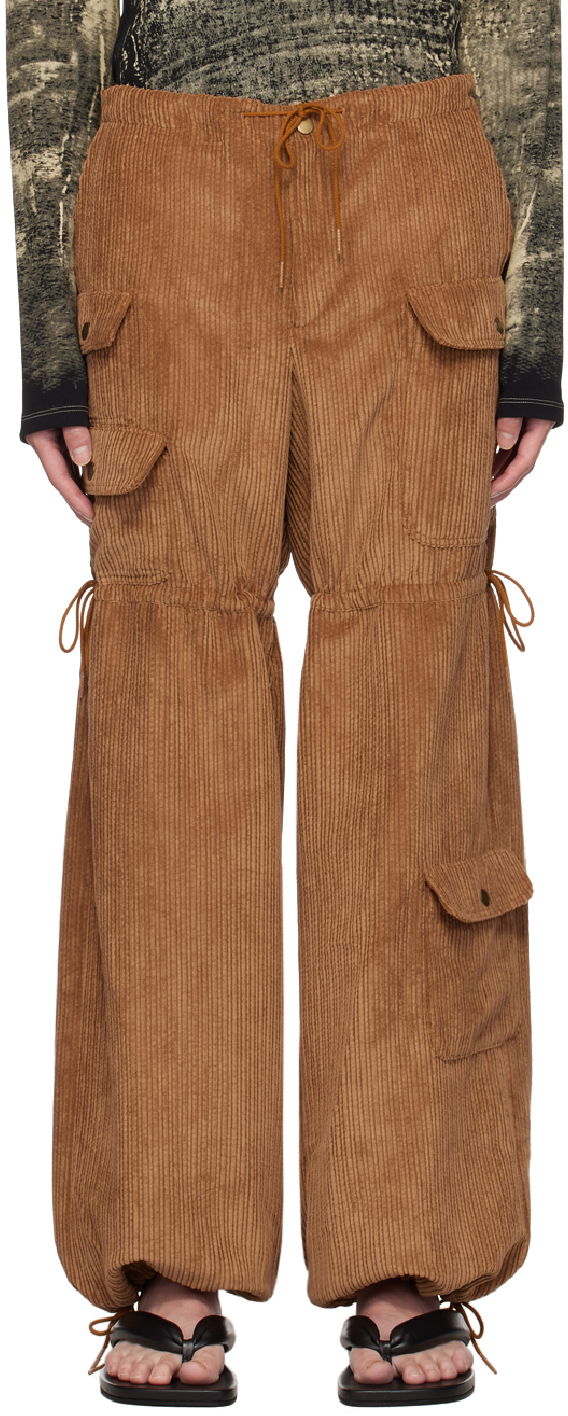 Карго панталони Anna Sui Anna Sui Corduroy Drawstring Cargo Pants Кафяво | M624V40, 0