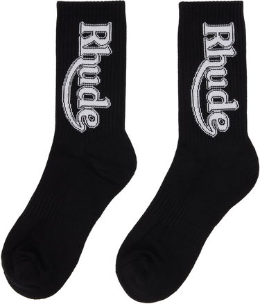 Чорапи Rhude Vertical Race Track Socks Черно | RHFW25SO05750, 1