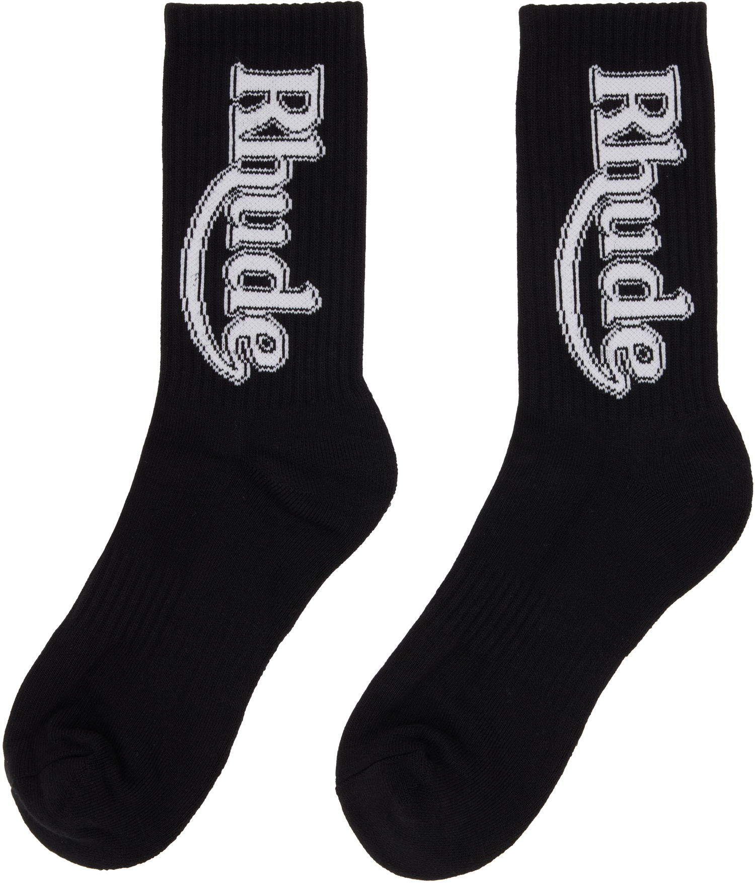 Чорапи Rhude Vertical Race Track Socks Черно | RHFW25SO05750, 1