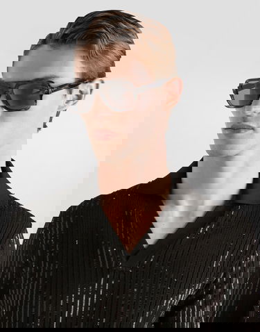 Поло тениска Dolce & Gabbana Wool And Silk Knitted Sequin Polo Shirt Collection Черно | GXZB5ZJGMEIN0000, 3