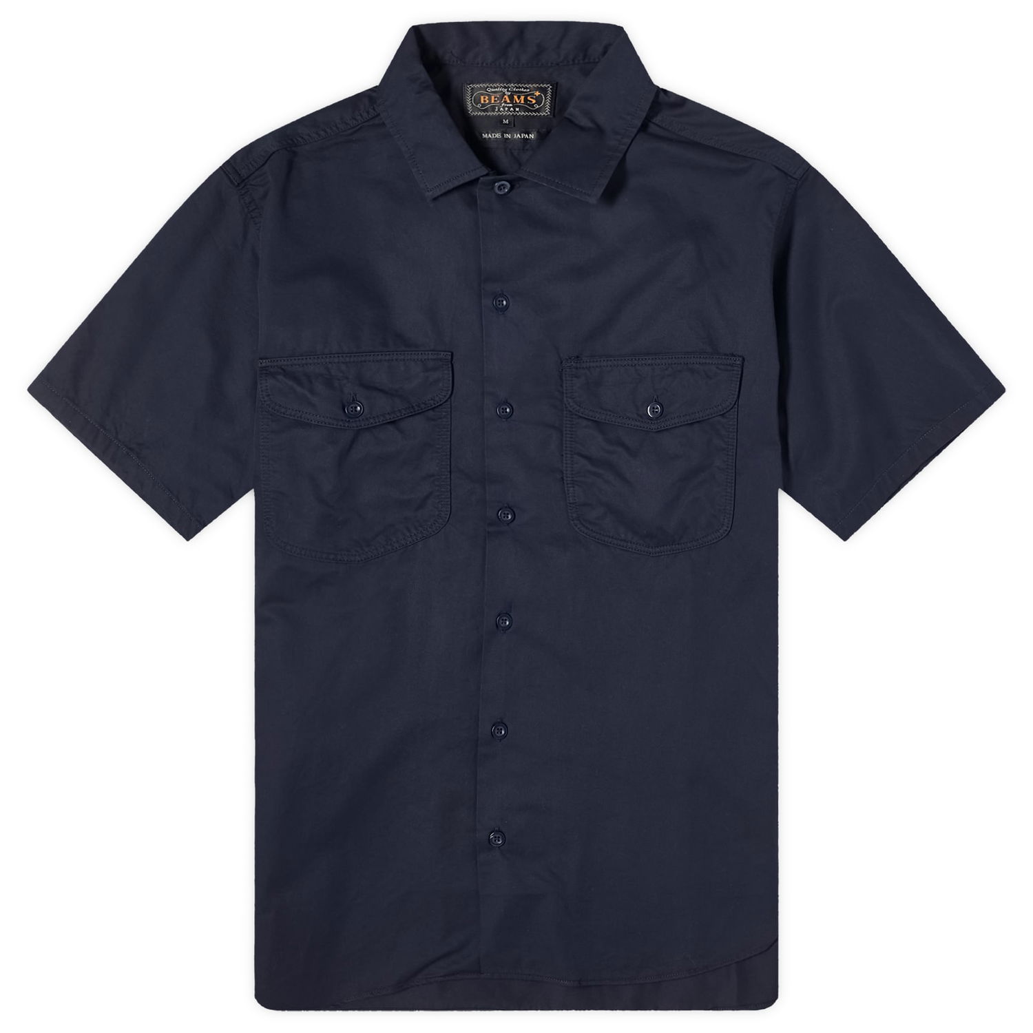 Риза BEAMS Beams Plus Work Twill Short Sleeve Shirt, Size Large Тъмно синьо | 3801-0060-388-79, 0