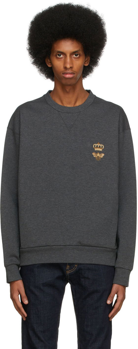 Суитчър Dolce & Gabbana Grey Embroidered Sweatshirt Сиво | G9VA5Z HU7IE, 0
