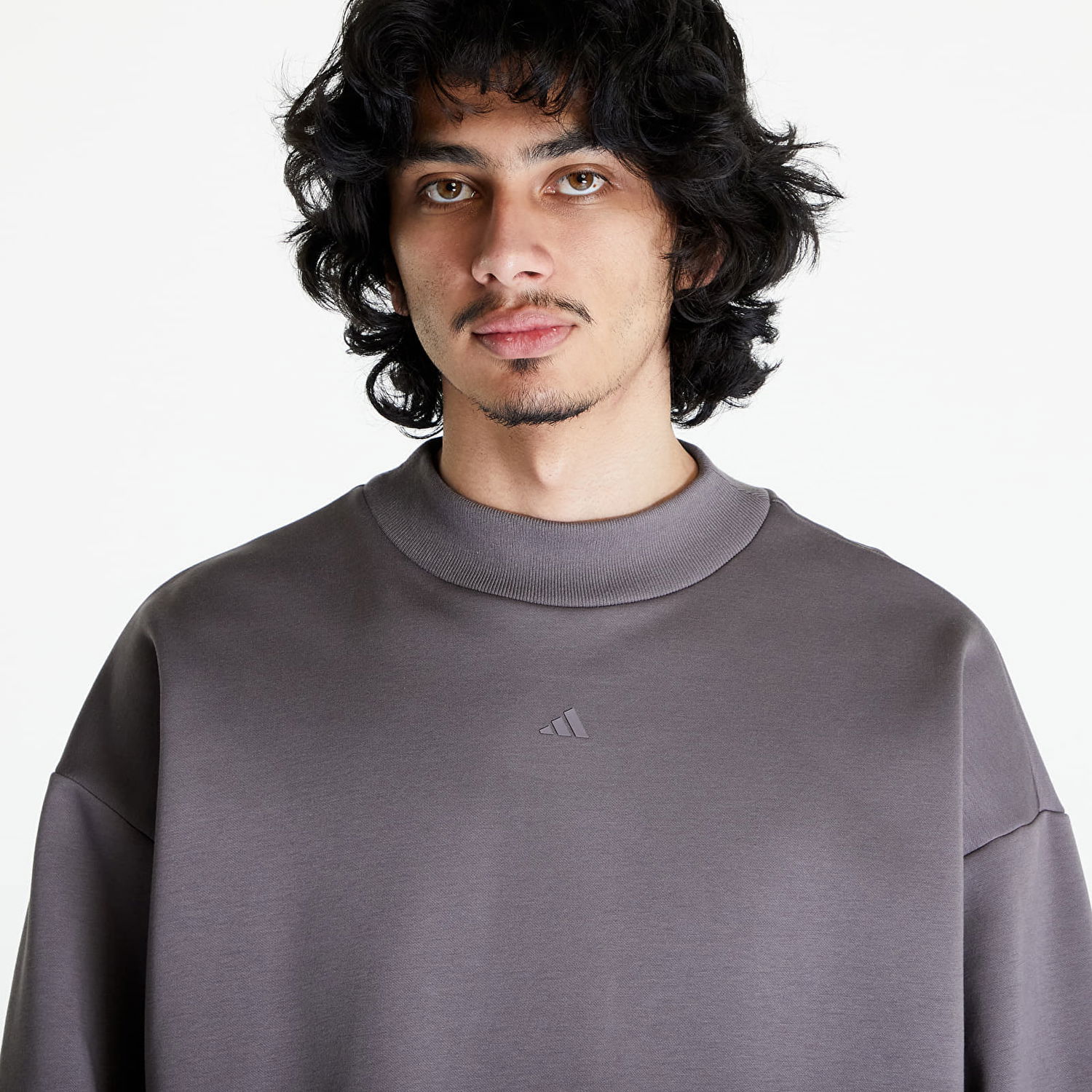 Суитчър adidas Originals Basketball Crewneck Sweatshirt UNISEX Šedá Лилаво | IX1966, 1