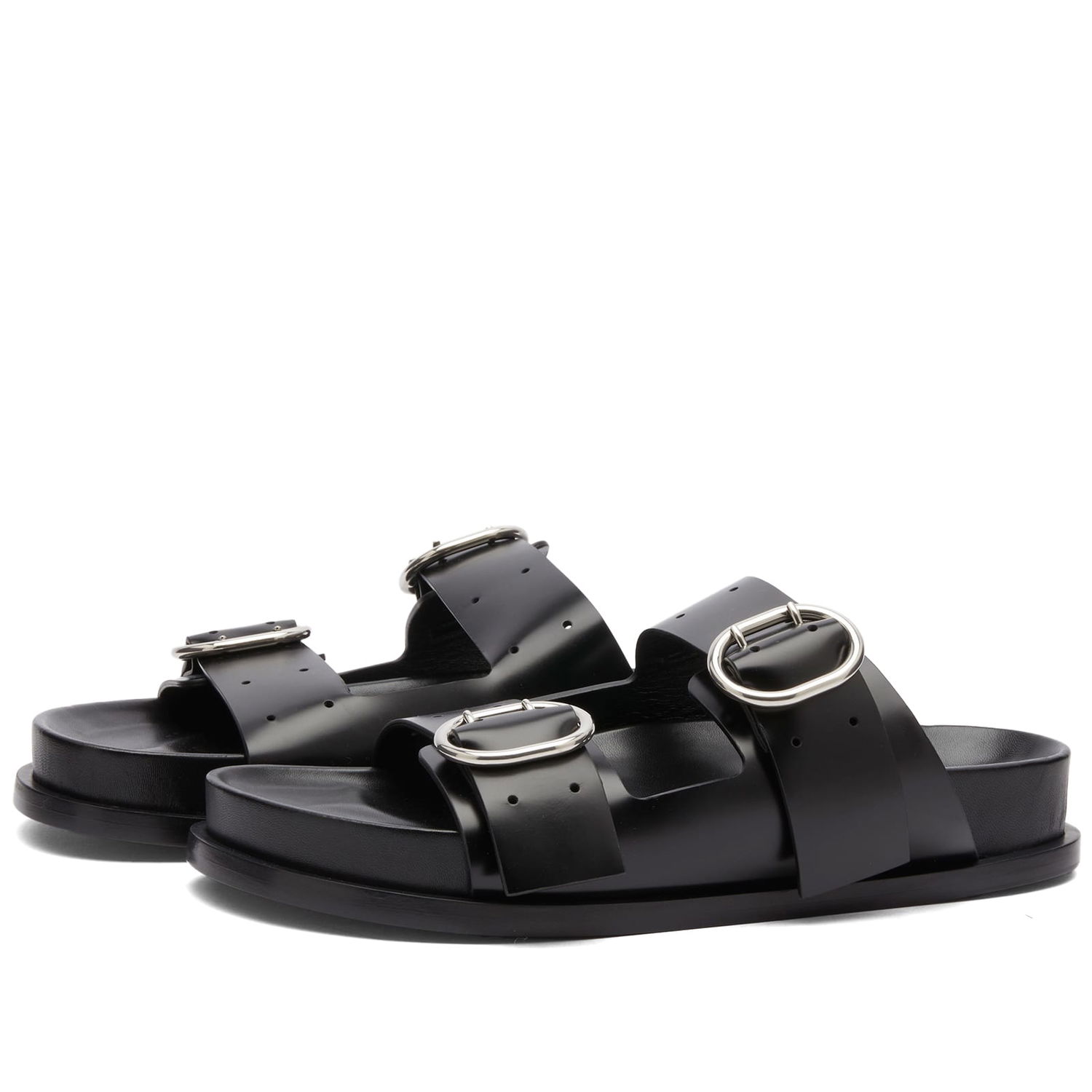 Кецове и обувки Jil Sander Leather Buckle Sandals Черно | J15WP0090-P2775-001, 0