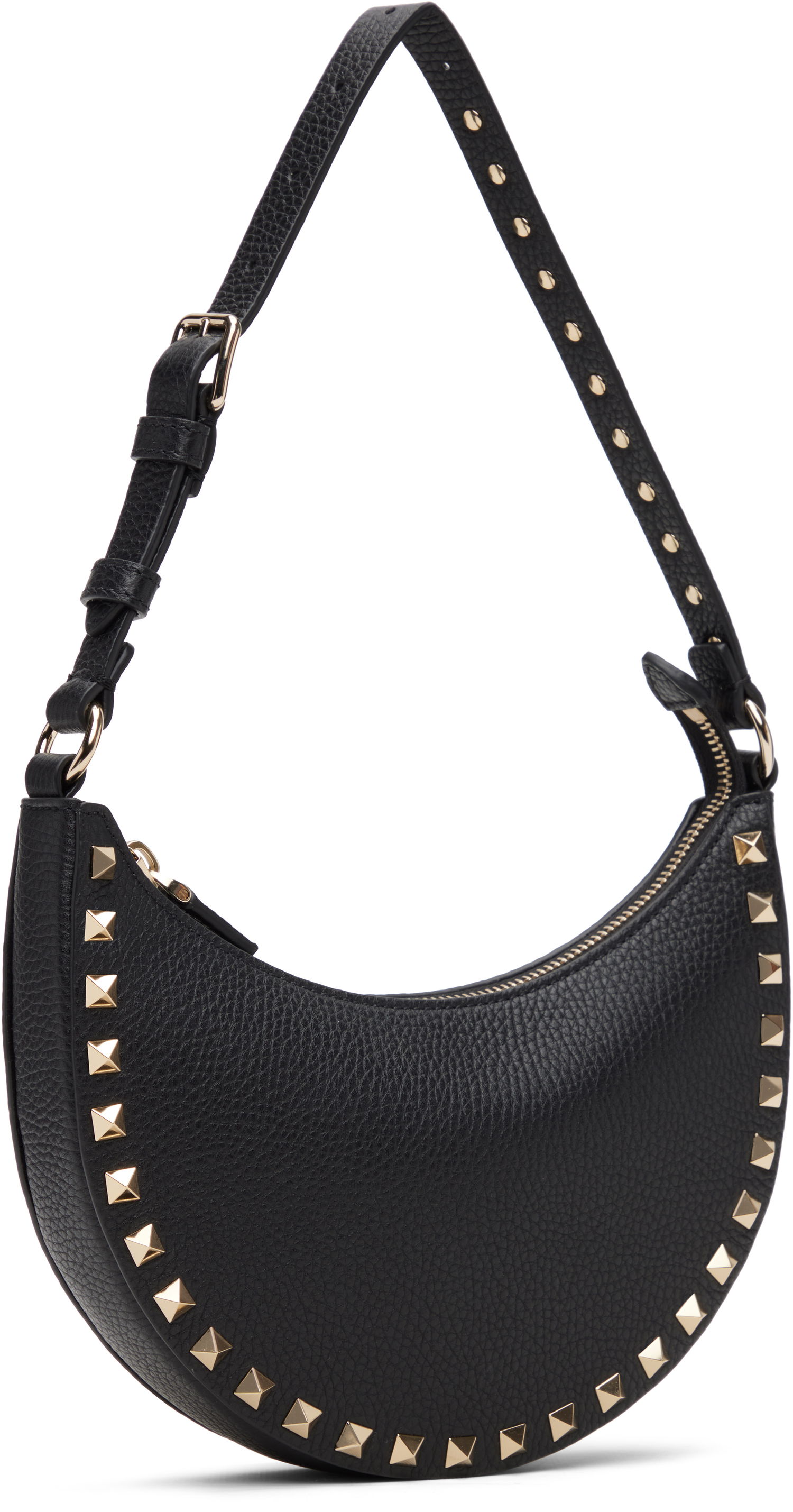 Чанта през рамо Valentino Garavani Mini Rockstud Studded Crescent Bag Черно | 7W2P0AI7VSH, 1