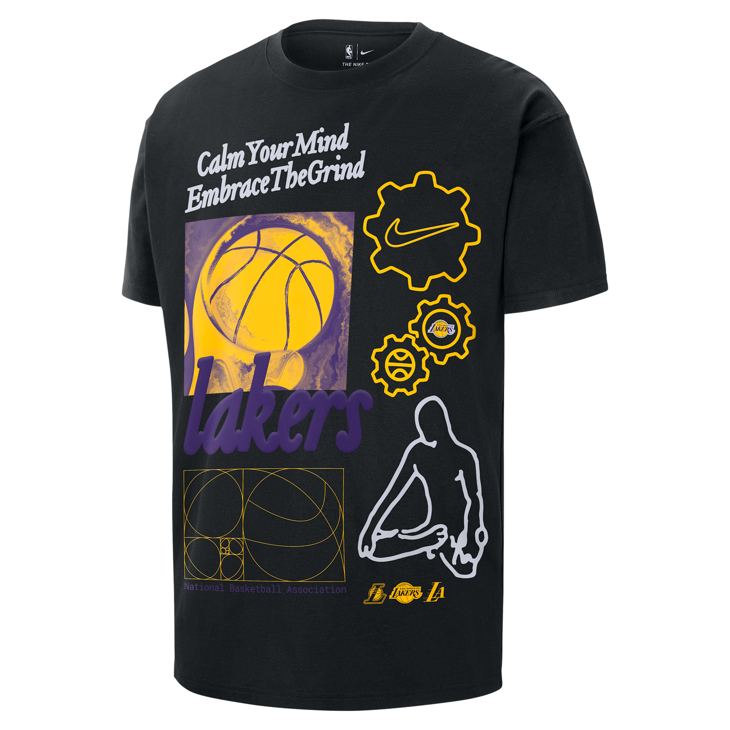 Тениска Nike Los Angeles Lakers Max90 Courtside T-Shirt Черно | HQ0631-010, 1