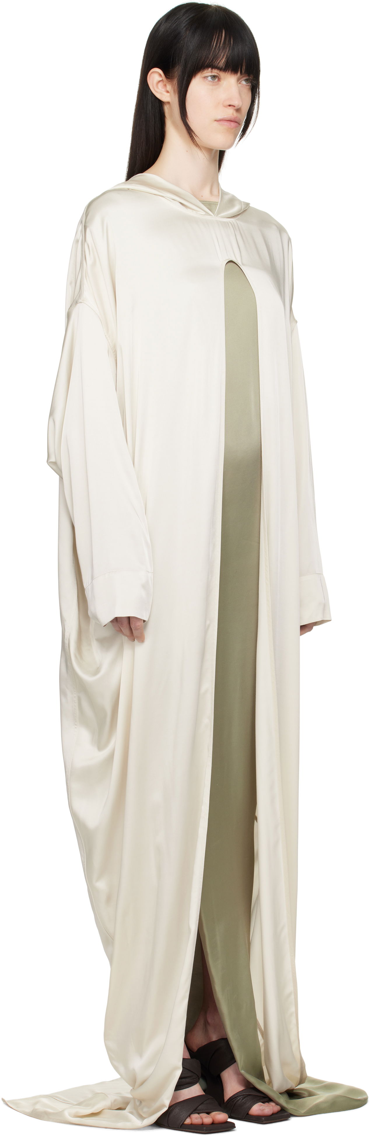 Pокля Rick Owens Rick Owens Hollywood Peter Cloak Maxi Dress Бежово | RP01E7901 SCH, 1