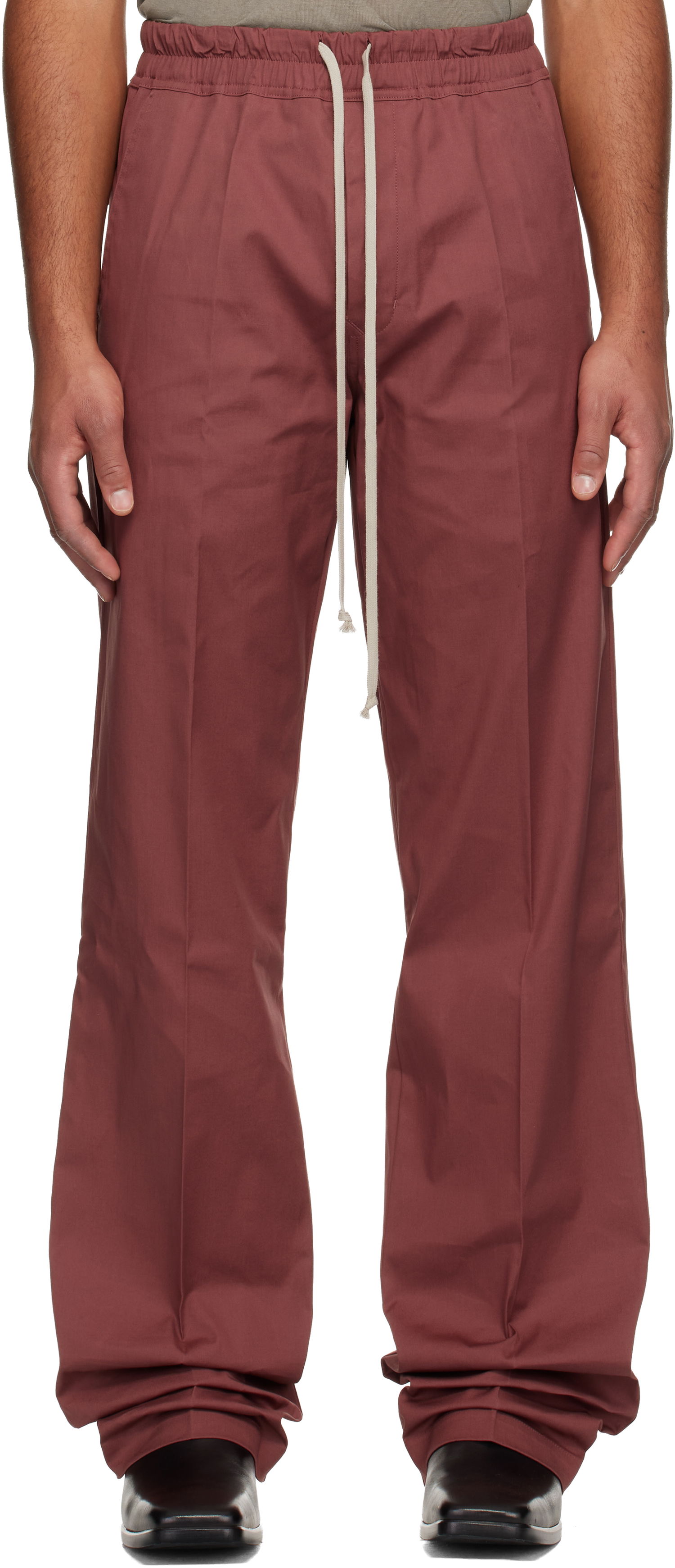 Панталони Rick Owens Concordians Dietrich Drawstring Trousers Бургунди | RU02E1378 TE, 0