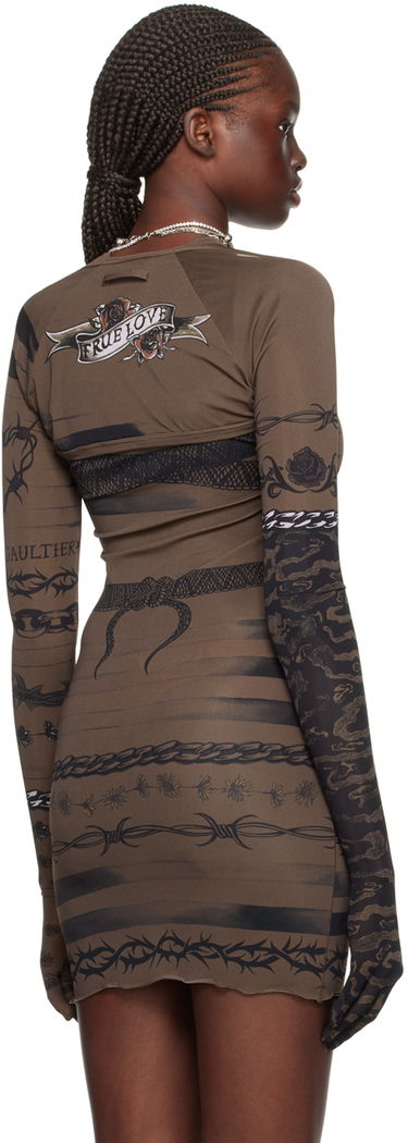Pокля Jean Paul Gaultier Edition Printed Mesh Dress Кафяво | 23/14-F-TO091-J522-700200, 2