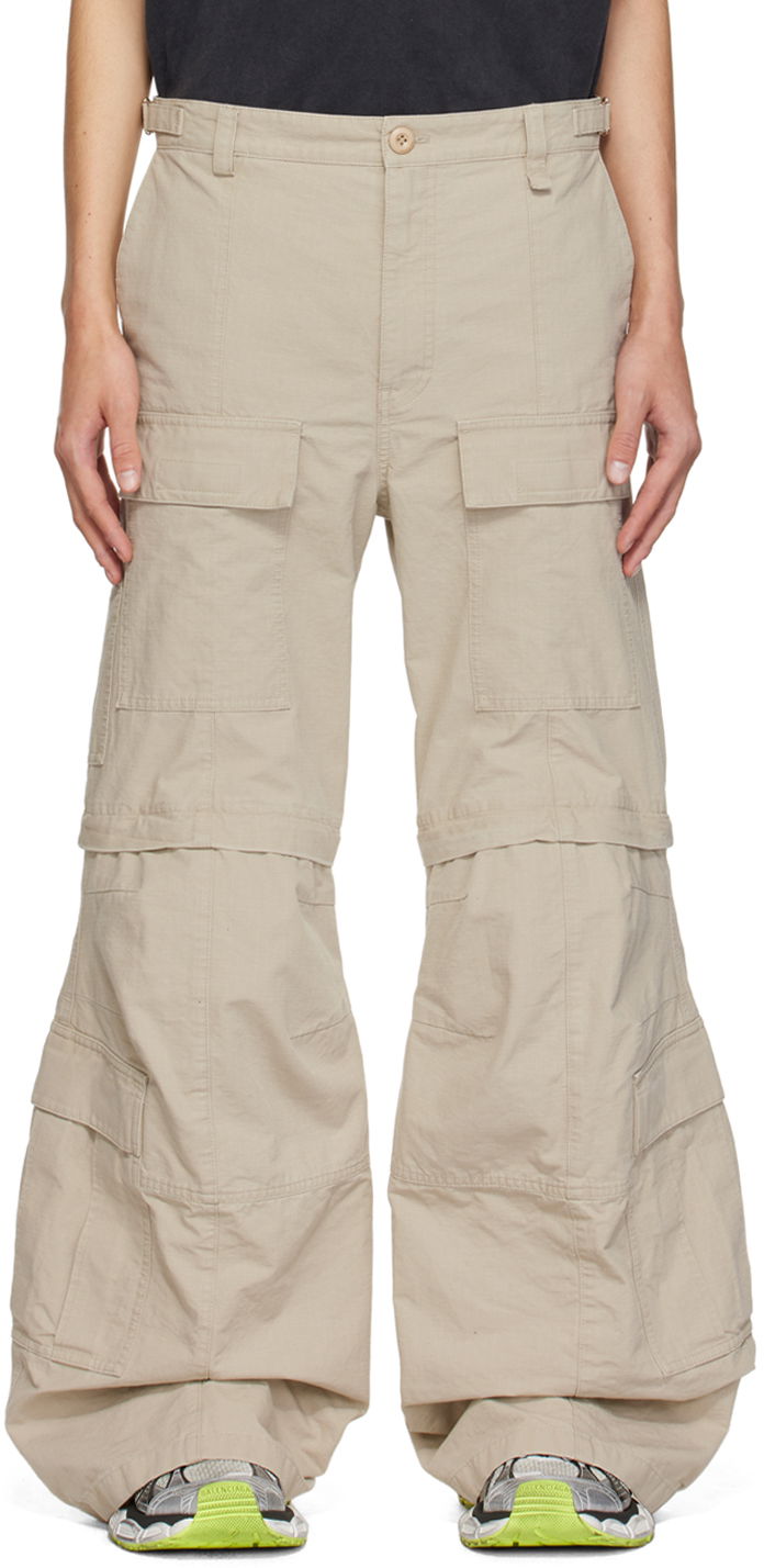 Карго панталони Balenciaga Flared Cargo Pants Бежово | 768810-TKP27-9509, 0