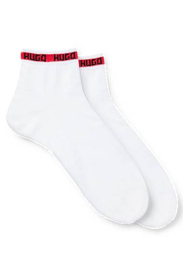 Чорапи BOSS Two-pack short-length socks with logo tape Бяло | 50516390