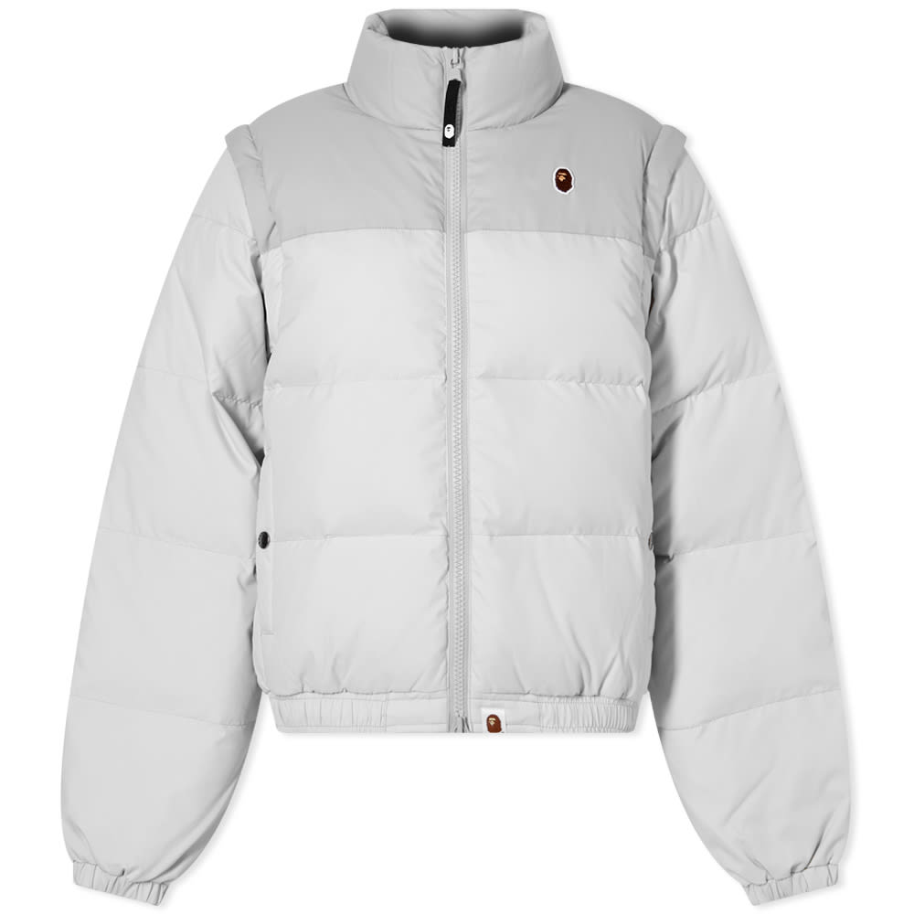 Пухо яке BAPE Detachable Sleeve Puffer Jacket Сиво | 001DNI802001L-GRY, 0