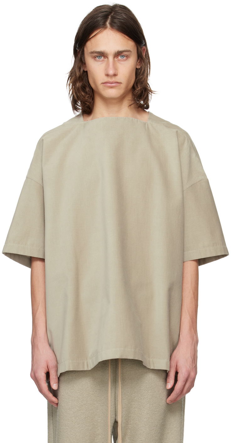 Тениска Fear of God Green Square Neck T-Shirt Зелено | FG850-203COR