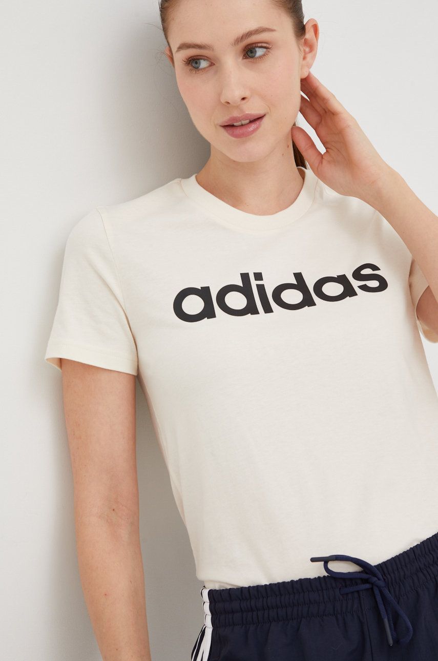Тениска adidas Originals Essentials Slim Logo Tee Бежово | HL2052, 0