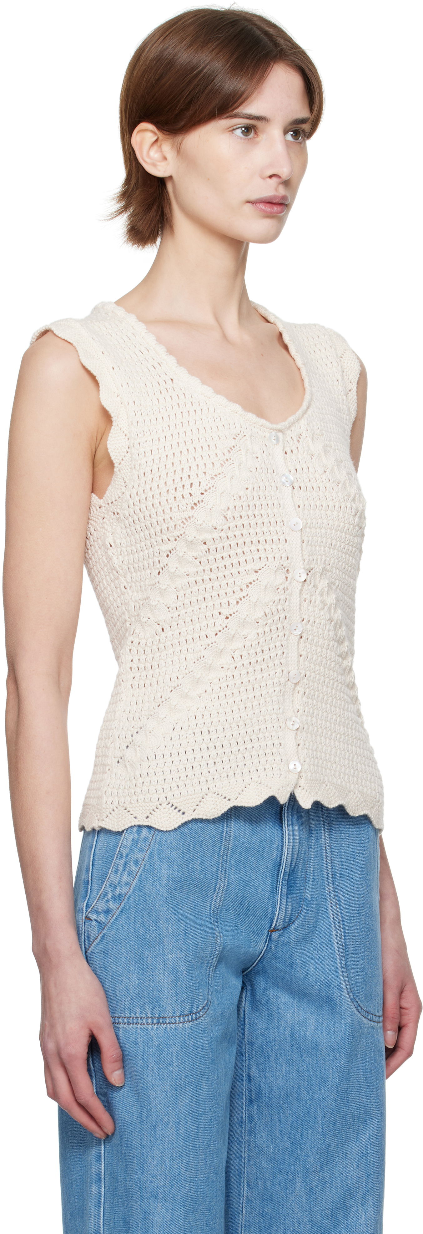 Пуловер A.P.C. A.P.C. Palmyre Knit Top Бяло | COHHV-F23418, 1